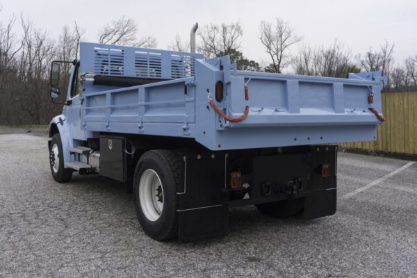 12' Intercon HD platform body with 18" double-wall sides, 18" double-acting tailgate, 620HD-P21-8C hoist, tarp, toolbox, hitch